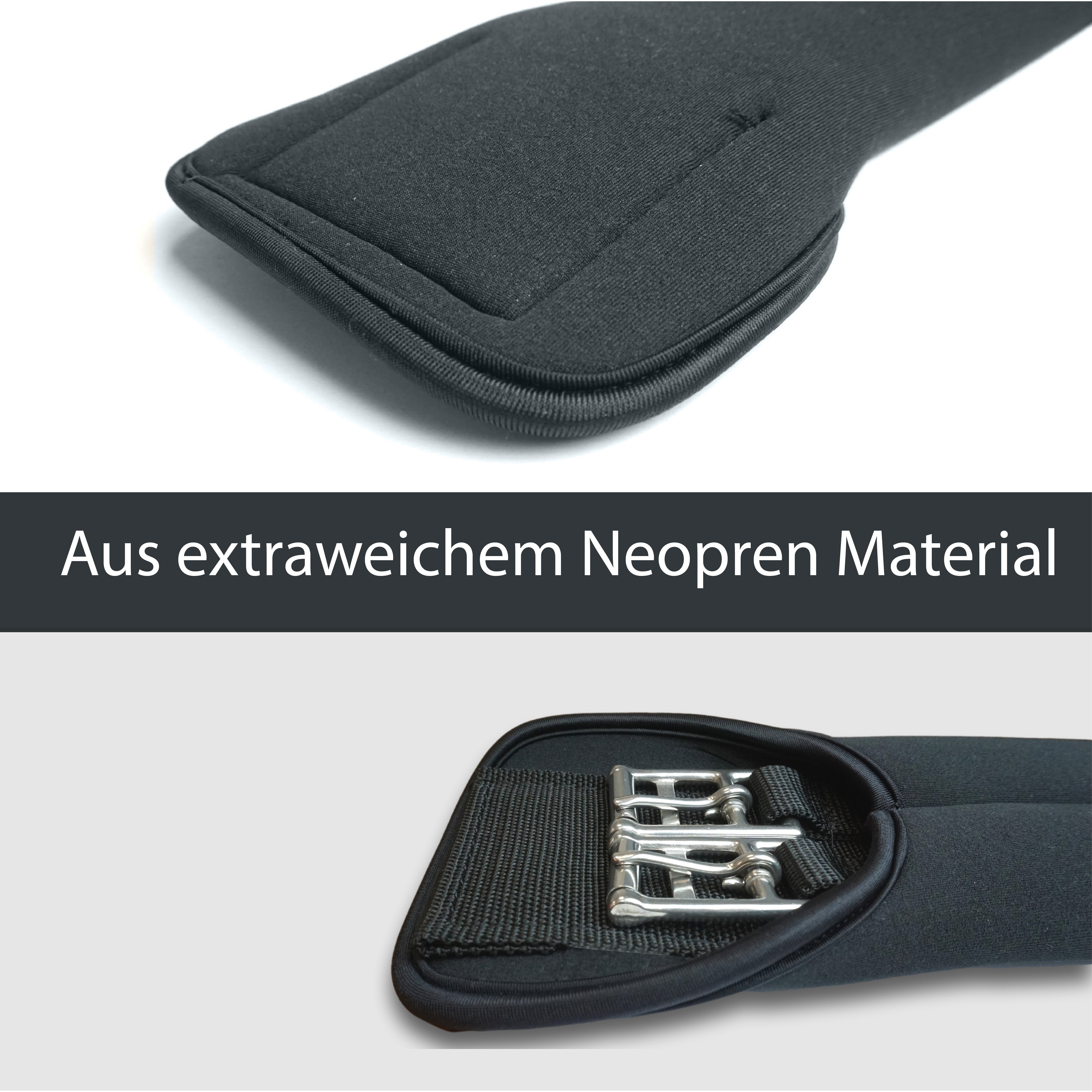 Sattelgurt aus weichem Neopren in Schwarz
